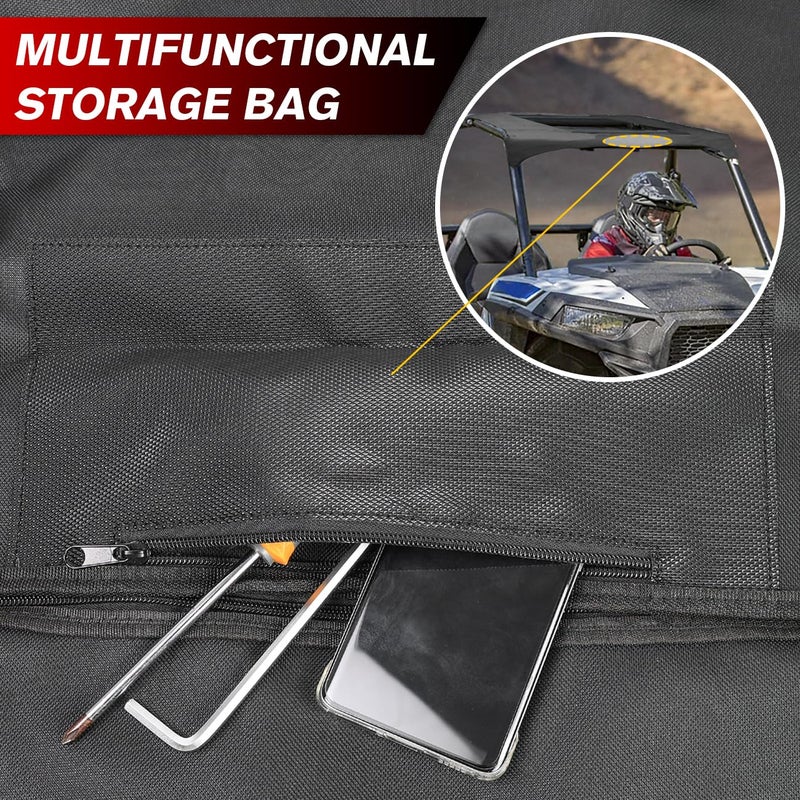 MFC Soft Canvas Roof Top Compatible with for 2014-2023 UTV Polaris RZR 900 900S 1000 S XP1000 Turbo 2 Seater Soft Top Roof Sun Visor Replacement for Part Number 2883073 - Image 4